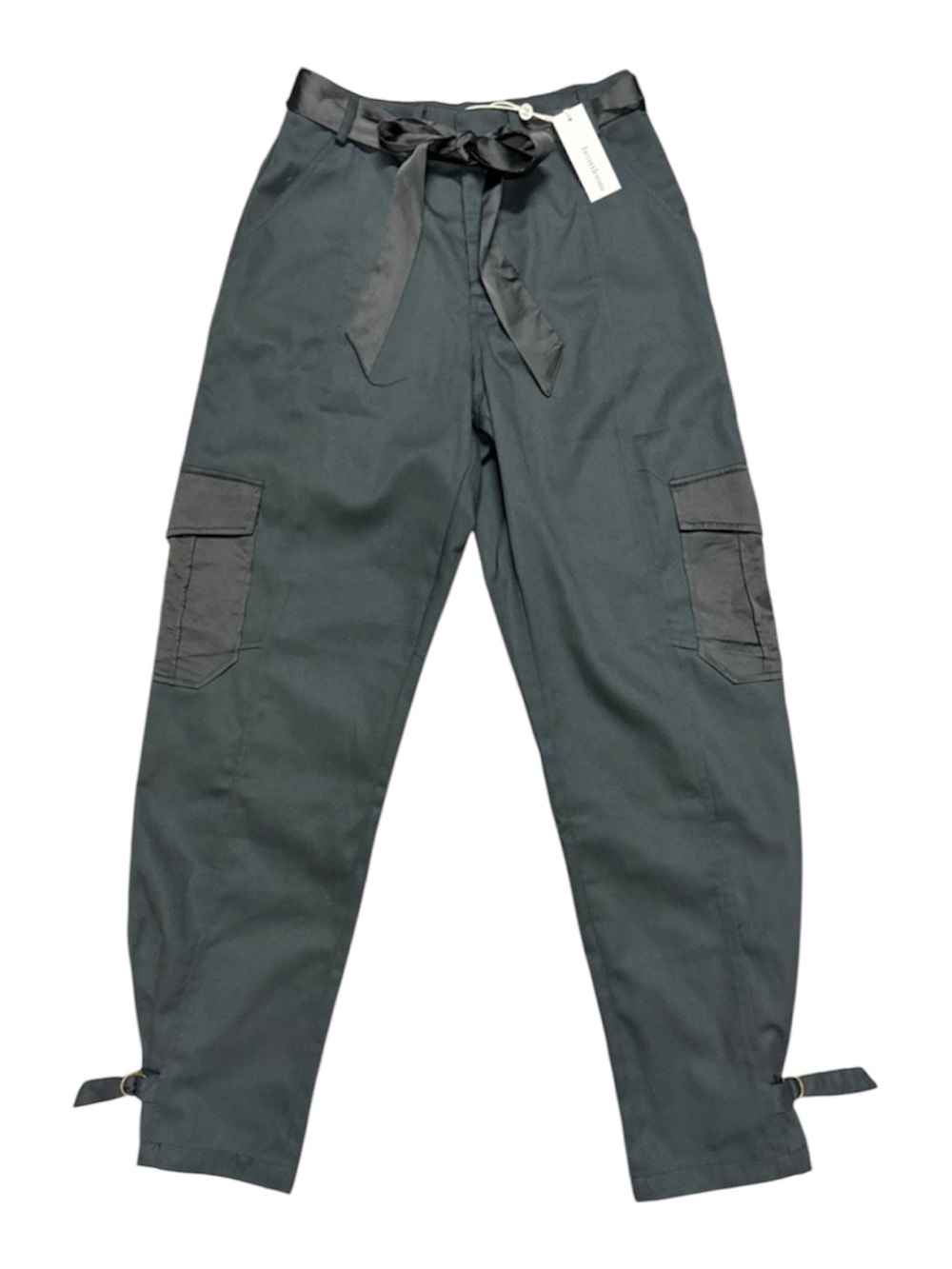 Heartloom Satin Detail Cargo Pants NWT Size S lightweight ankle buckle lagenlook